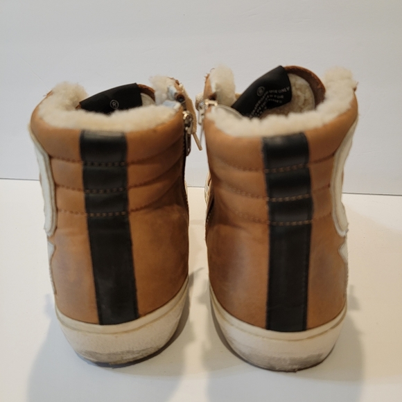 Golden Goose limited edition slide size 40 tan silver white fur lined sherpa - Picture 7 of 10